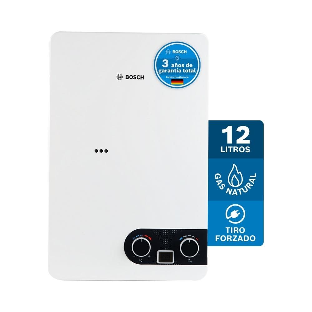Calentador de agua 12 Lt tiro forzado de paso a gas natural Therm 1400 F BOSCH