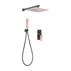 Set de Ducha Essenza Negro-Oro Rosa Mate