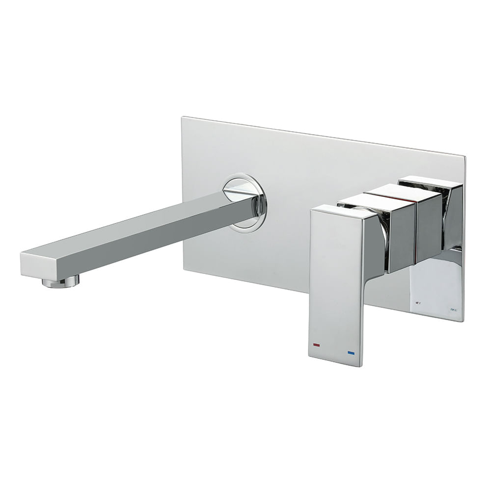 Grifería de pared Square Slim Cromo