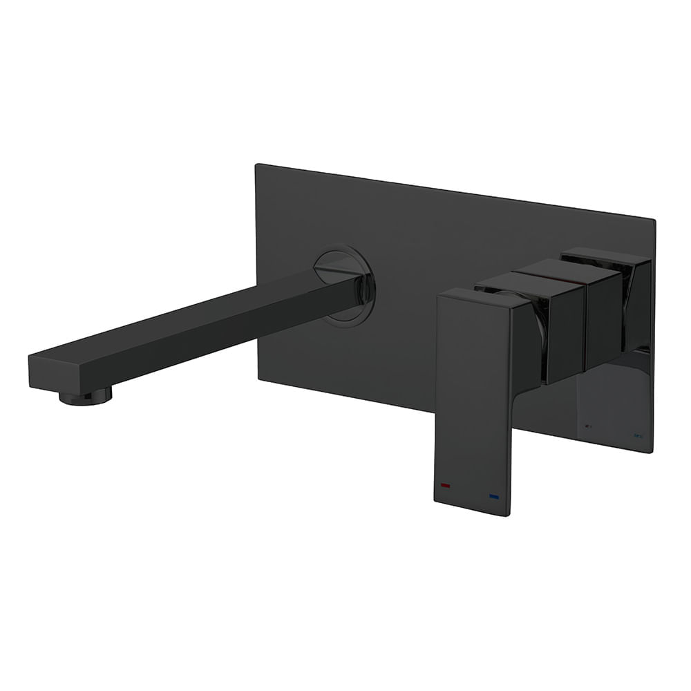 Grifería de pared Square Slim Negro