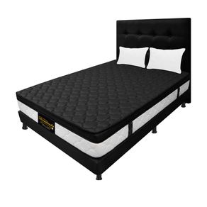 Mega Combo Semidoble Resortado Dublín Negro 120 cm x 190 cm
