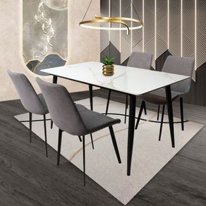Comedor Berlín 4 puestos Gris 80 cm x 140 cm