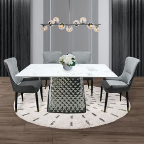 Comedor Dubái de 4 puestos Gris 80 cm x 140 cm