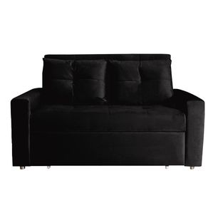 Sofá Cama Germano + 2 Cojines Negro 150 cm x 93 cm