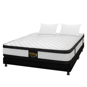 Combo Colchón Queen 160X190 Cm Resortado Atenas Negro