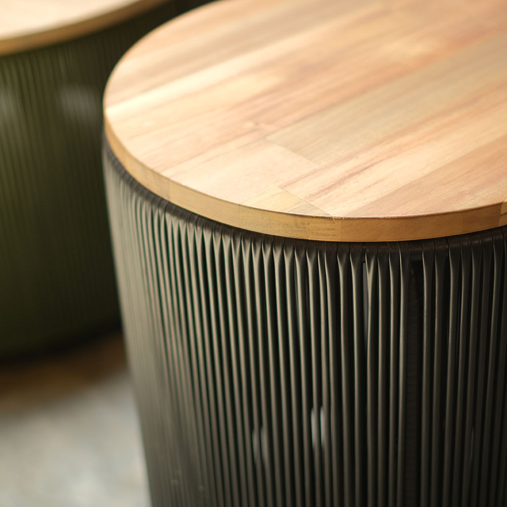 Mesa tambor sintetico madera 40cm