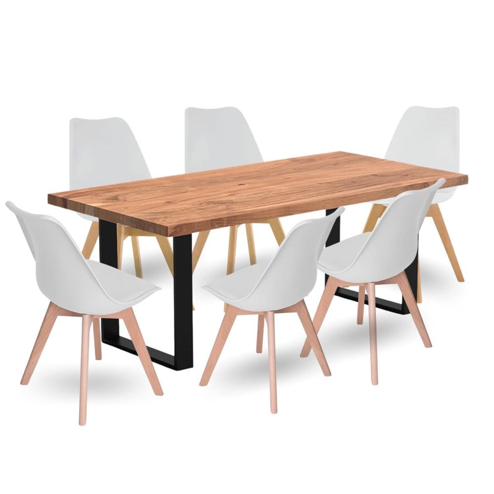 Juego De Comedor Celeno Macadamia 6 Puestos Sillas Milano