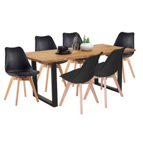 Juego De Comedor Celeno Macadamia 6 Puestos Sillas Milano