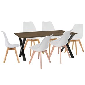 Juego De Comedor Indika Beyota 6 Puestos Sillas Milano
