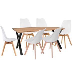 Juego De Comedor Indika Macadamia 6 Puestos Sillas Milano