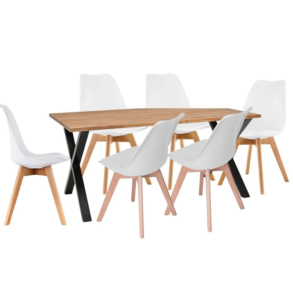 Juego De Comedor Indika Macadamia 6 Puestos Sillas Milano