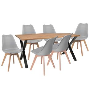 Juego De Comedor Indika Macadamia 6 Puestos Sillas Milano