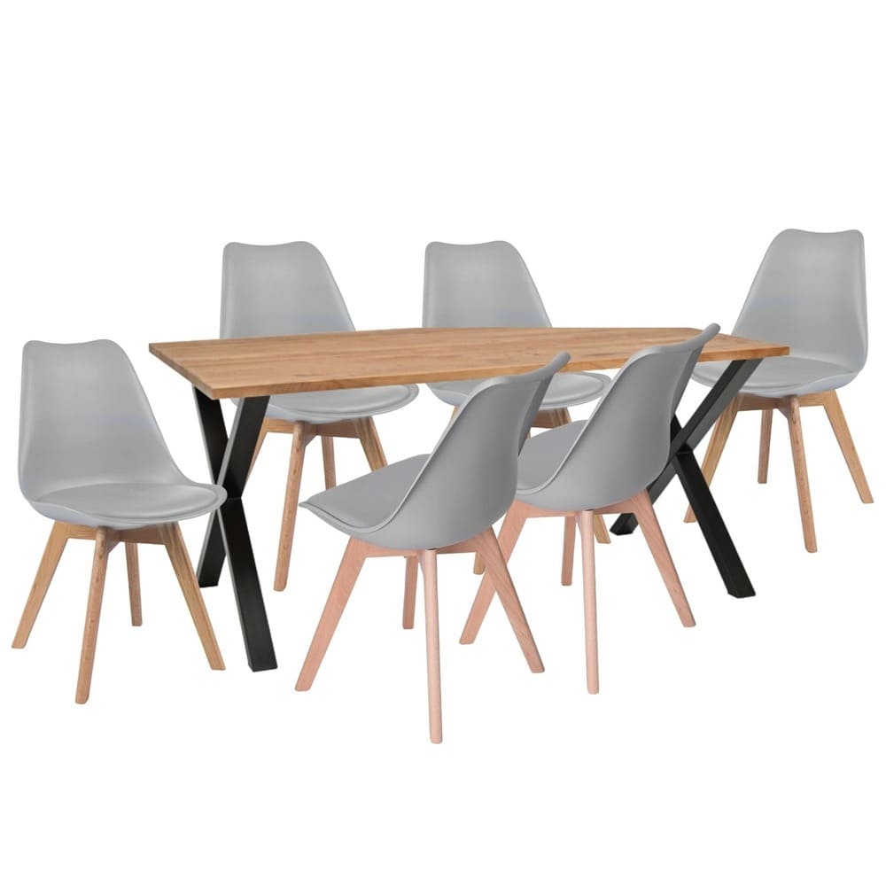 Juego De Comedor Indika Macadamia 6 Puestos Sillas Milano