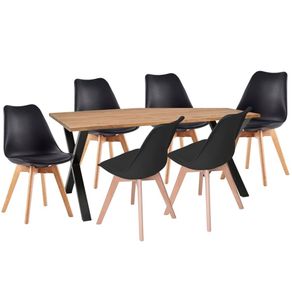 Juego De Comedor Indika Macadamia 6 Puestos Sillas Milano