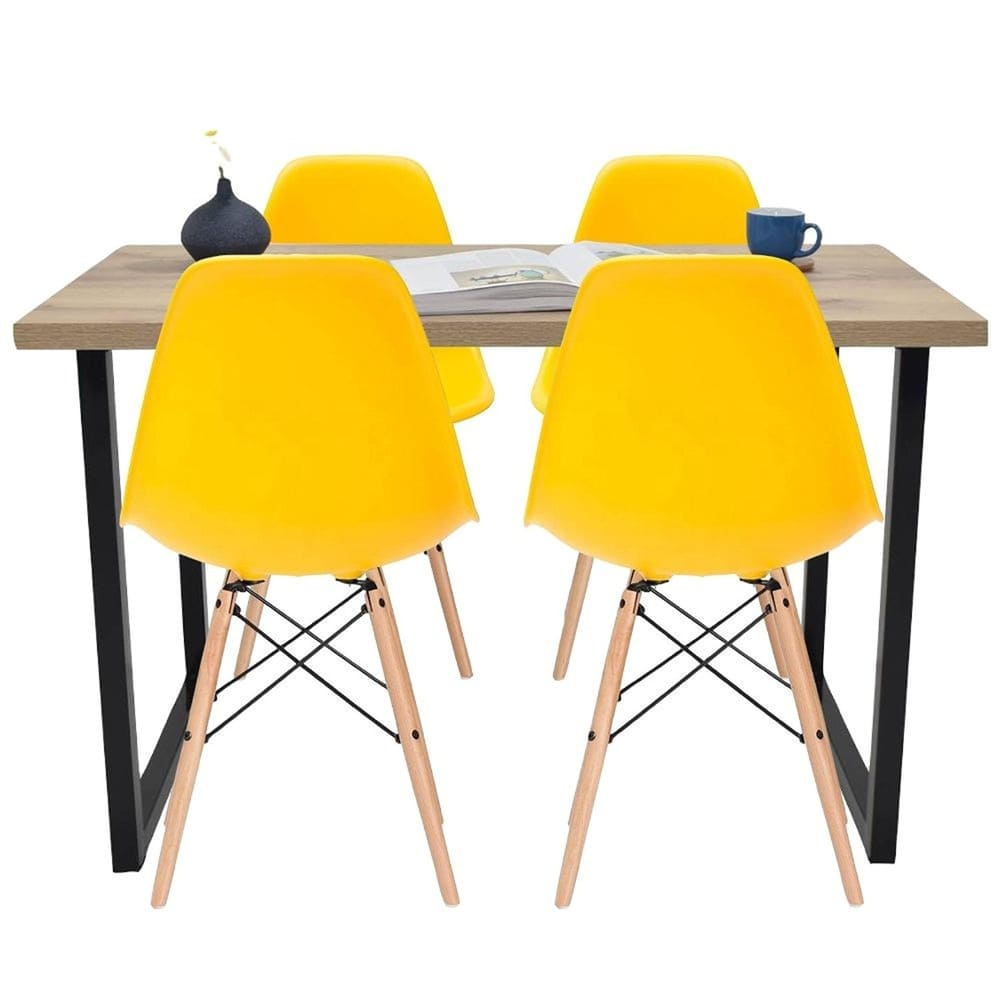 Juego De Comedor Industry 4 Puestos Sillas Eames