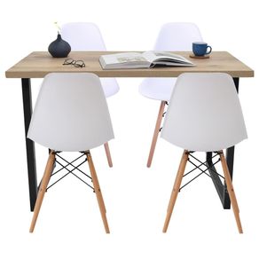 Juego De Comedor Industry 4 Puestos Sillas Eames