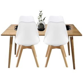Juego De Comedor Madera Robledo 4 Puestos Sillas Milano