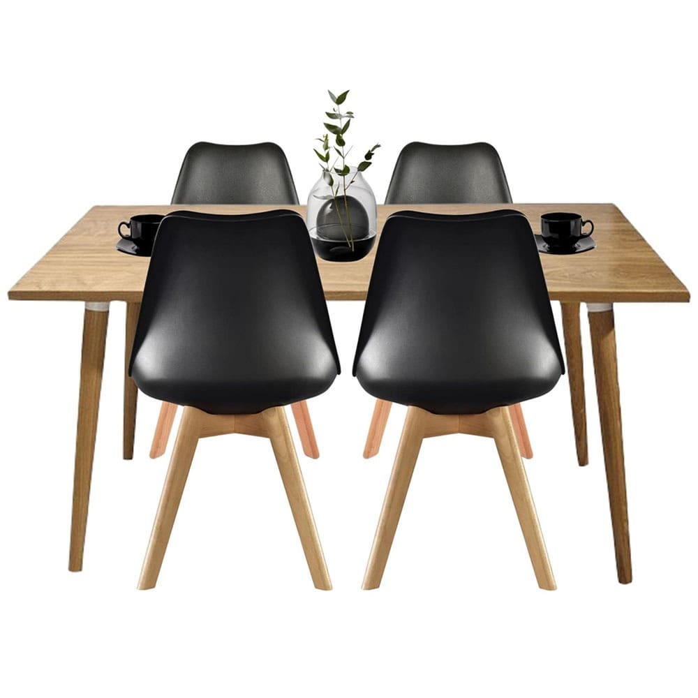 Juego De Comedor Madera Robledo 4 Puestos Sillas Milano
