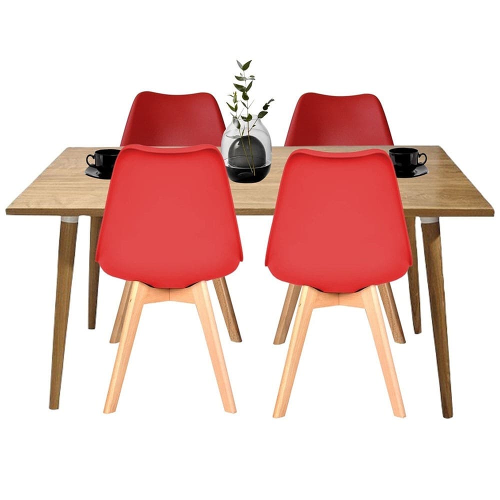 Juego De Comedor Madera Robledo 4 Puestos Sillas Milano