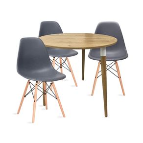 Juego De Comedor Redondo Lizz 3 Puestos Sillas Eames