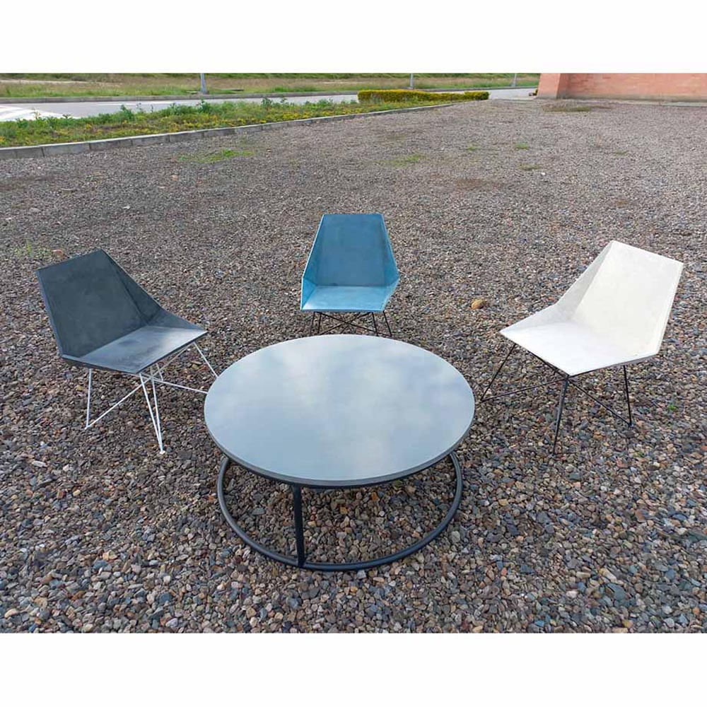 Mesa centro 80 cm redonda en concreto