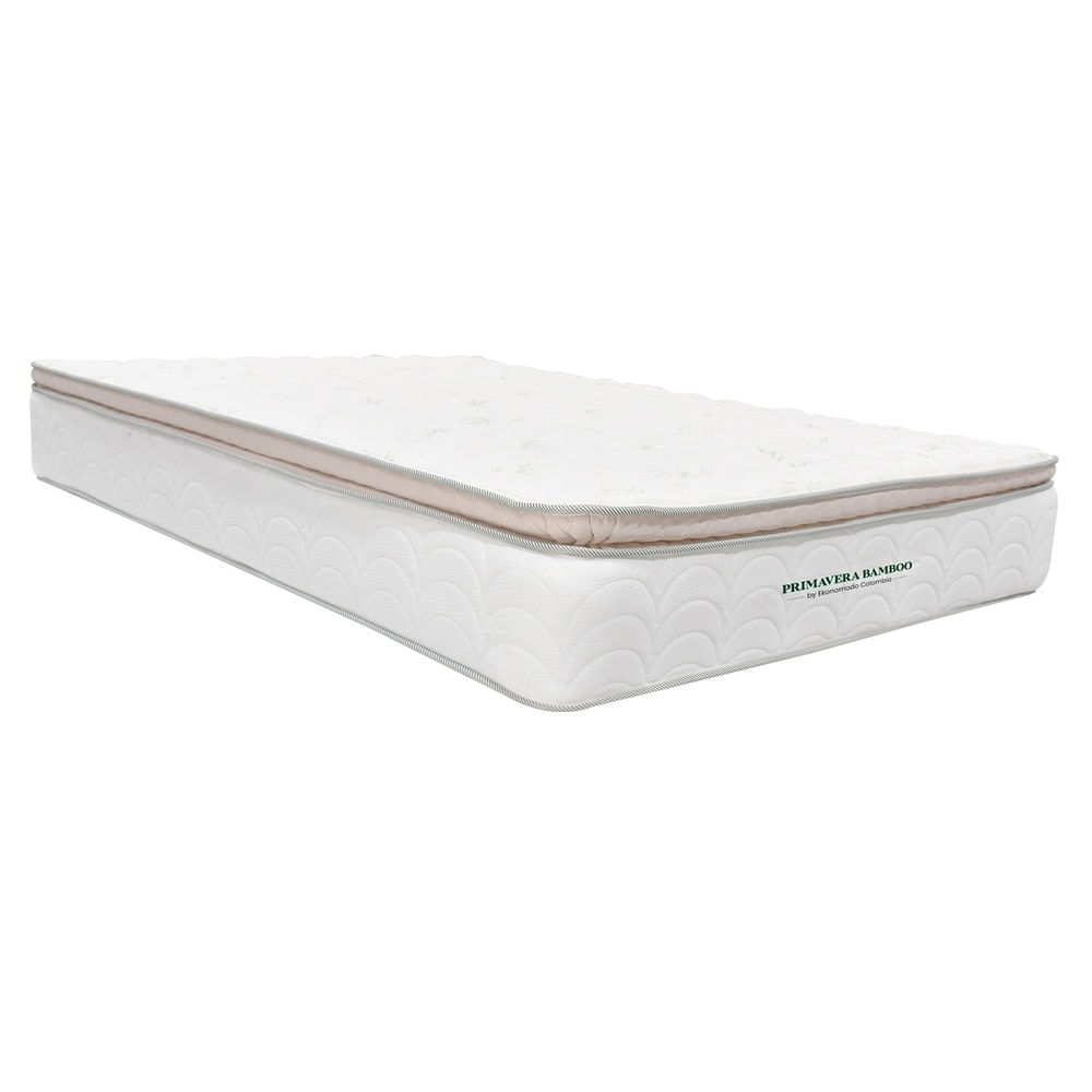 Colchon Semiortopedico Primavera Bamboo con Un Pillow