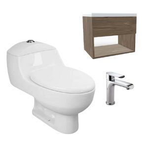 combo sanitario one piece capri blanco mueble gracia y griferia edge