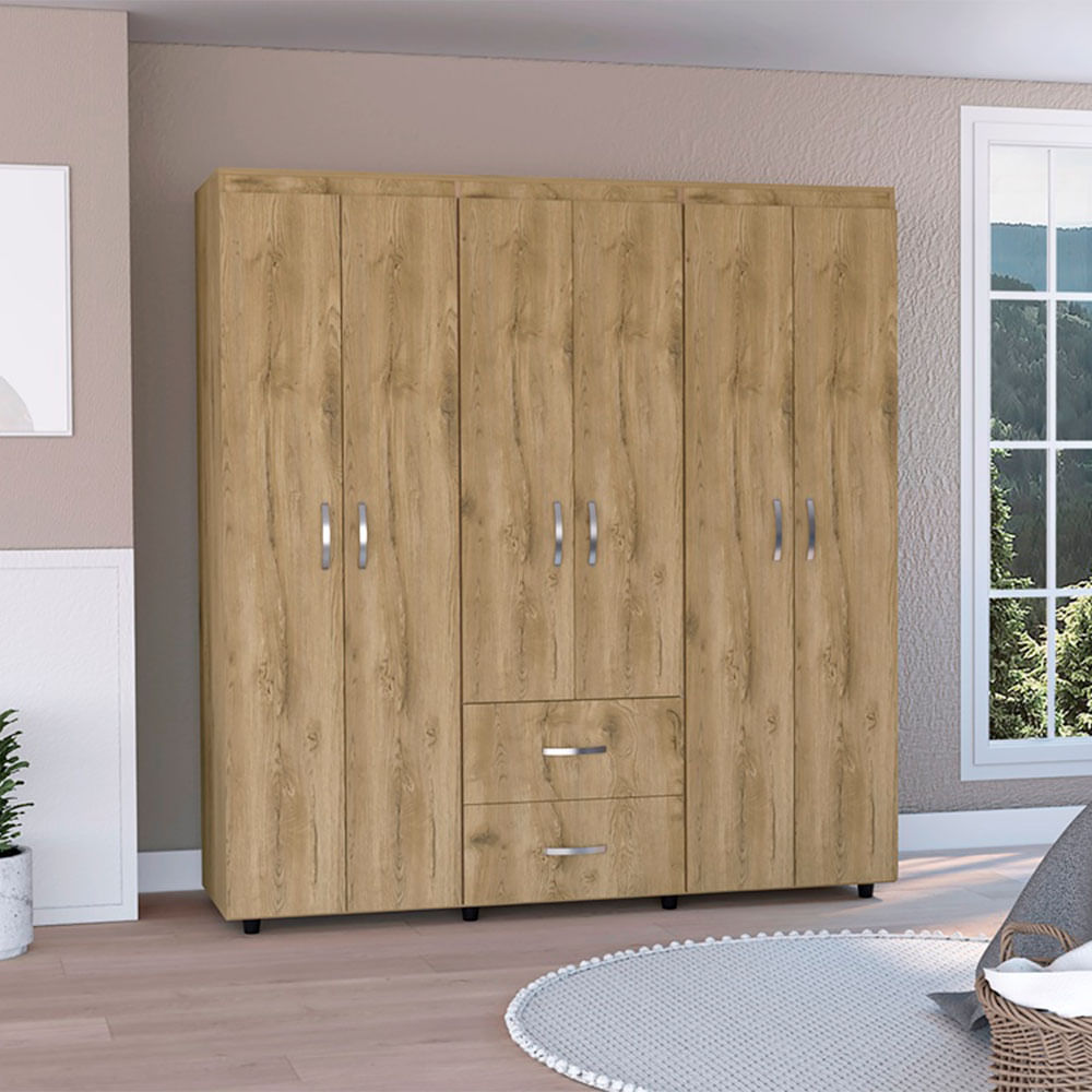 Closet Bariloche 180cm x 170cm x 50cm RTA Blanco + Macadamia