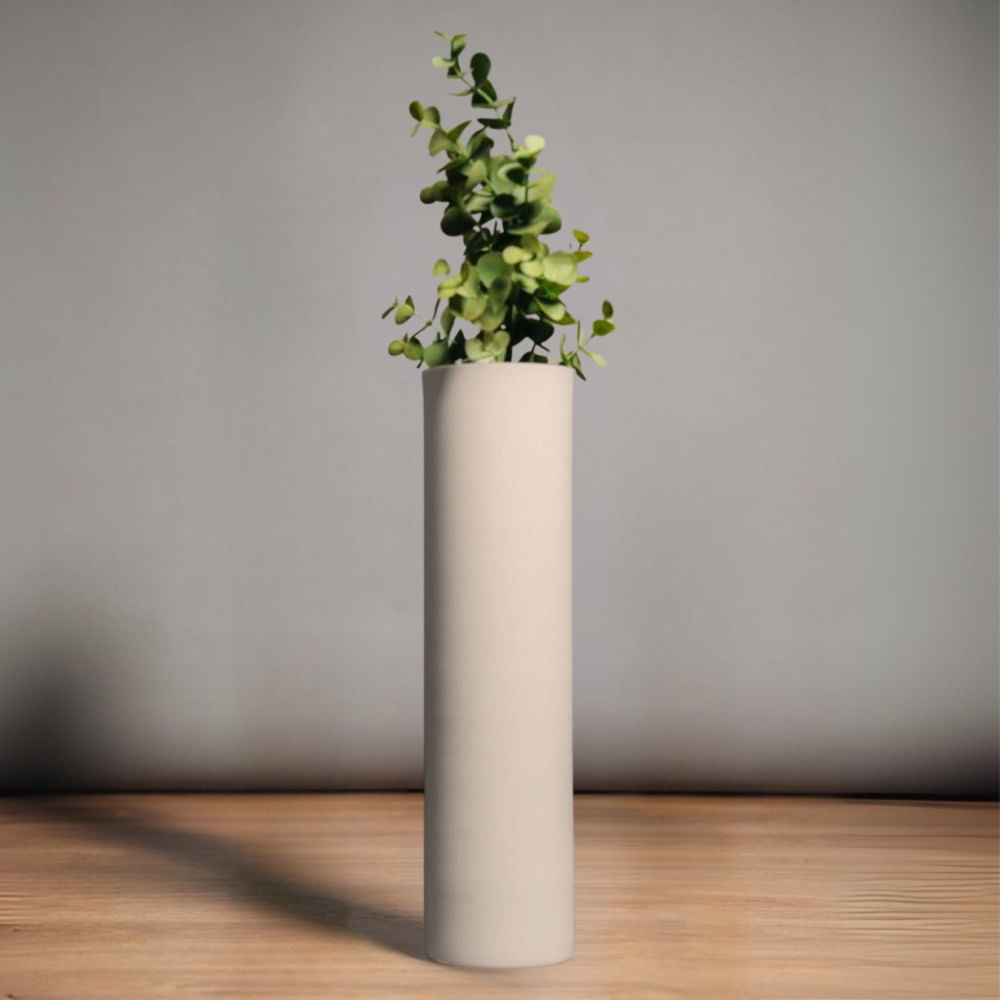 Matera cilíndrica de 10 x 40cm taupe mate Cil-10-Tau-1
