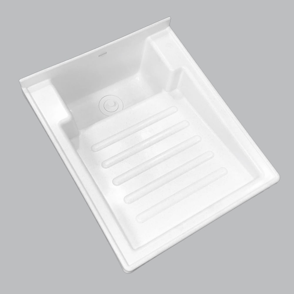 Lavadero plastico de 50x42 blanco efecto granito, incluye valvula - 53915